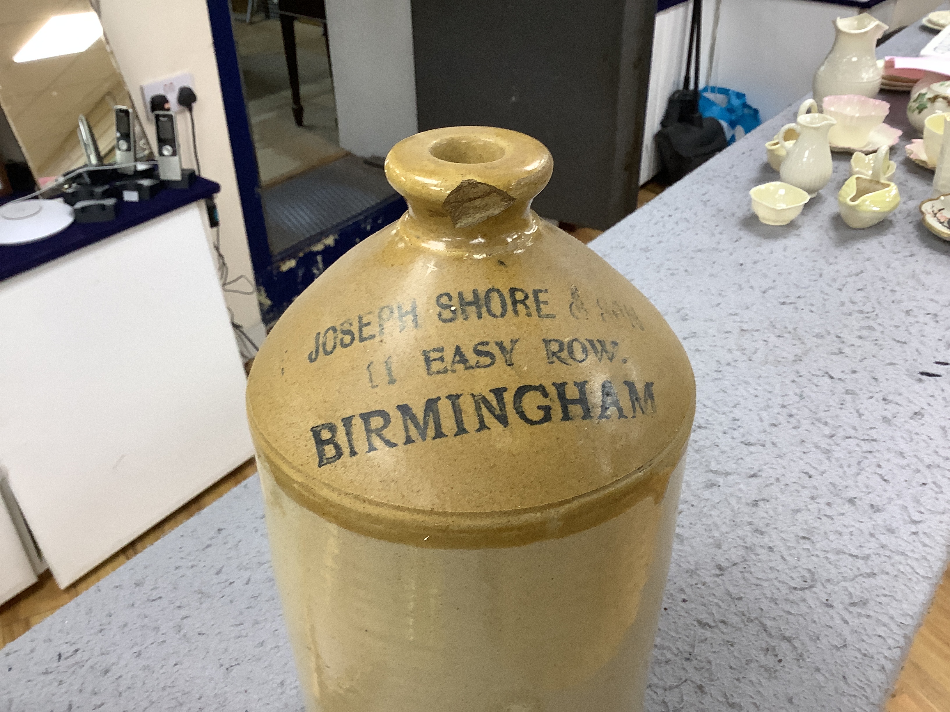 Seven various stoneware vessels including one Lewes brewer, largest 49cm high
